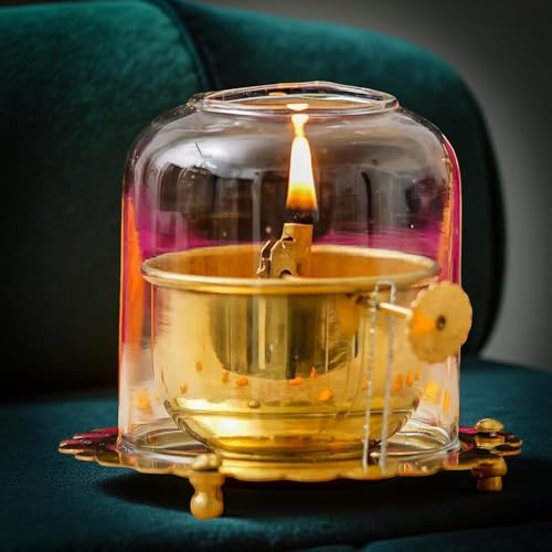 Sanvatsar Traditional Brass Incense Burner, Gold, Decorative Dome Design with Lattice Pattern, Smoke Diffuser for Home (Brass Akhand Jyot Diya) - Image 5