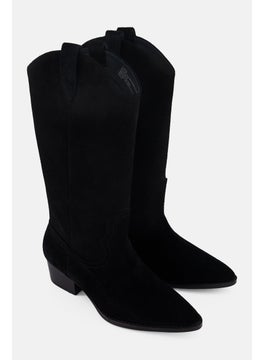 STEVE MADDEN Women Lingos Slip On Calf Length Boots, Black  - Image 1