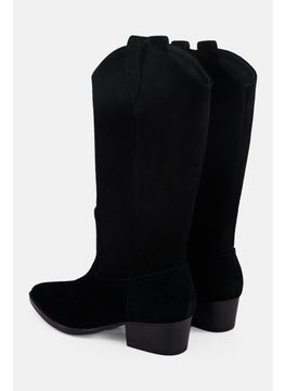 STEVE MADDEN Women Lingos Slip On Calf Length Boots, Black  - Image 2