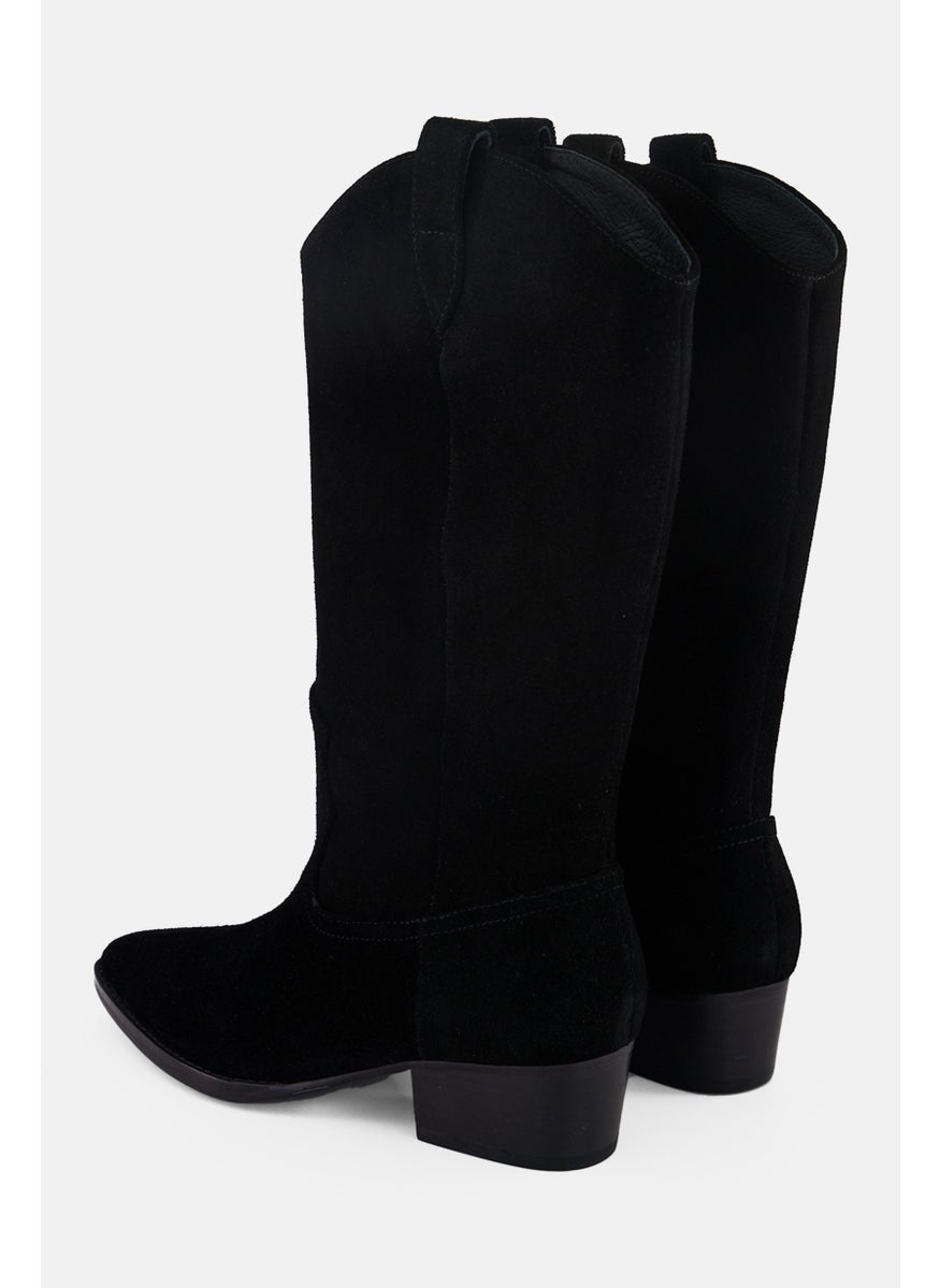STEVE MADDEN Women Lingos Slip On Calf Length Boots, Black  - Image 2
