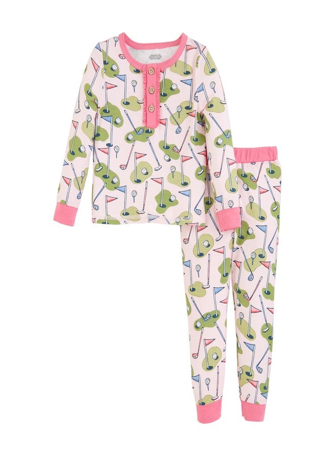 Mud Pie Baby Golf Print Pajamas; 4T
