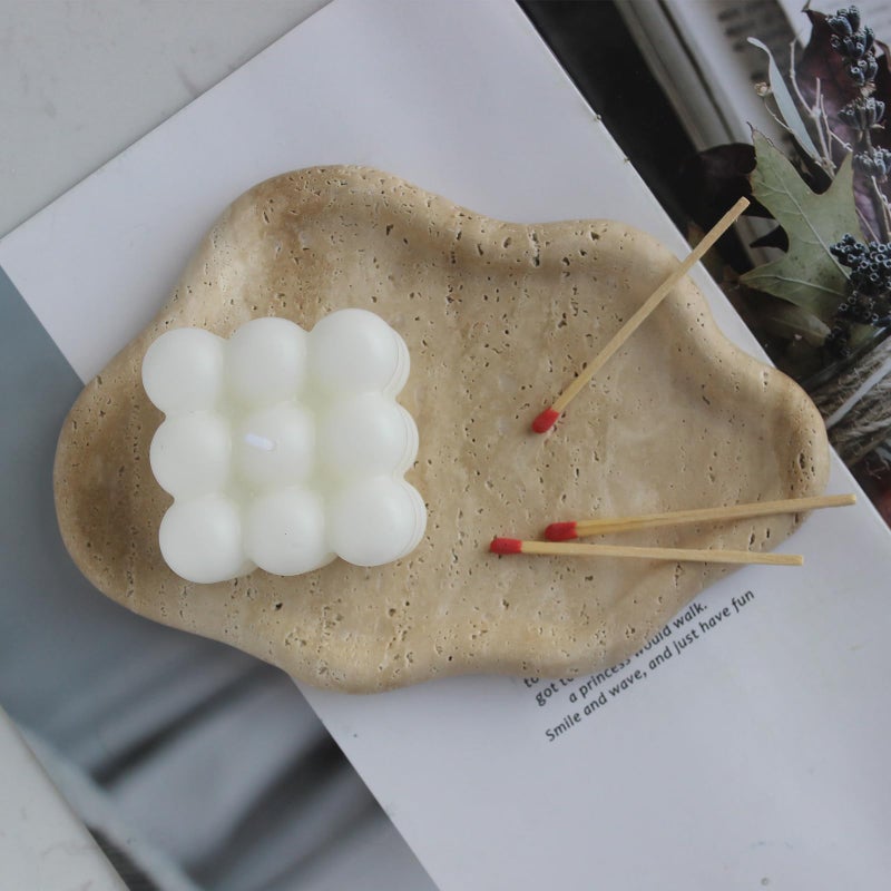 Natural Travertine Tray Cloud Shape Jewelry Dish Trinket Dish Key Tray for Women Gift Home Dcor