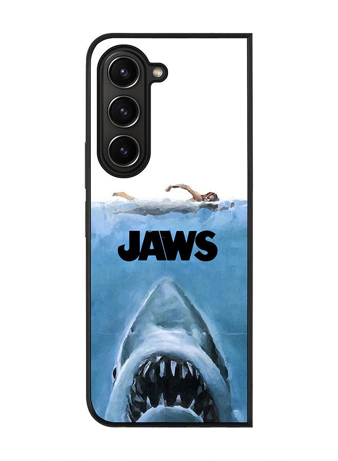 Stylizedd Rugged Black edge case for Samsung Galaxy Z Fold5, Slim fit Soft Case Flexible Rubber Edges Anti Drop TPU Gel Thin Cover -  Jaws - Image 1