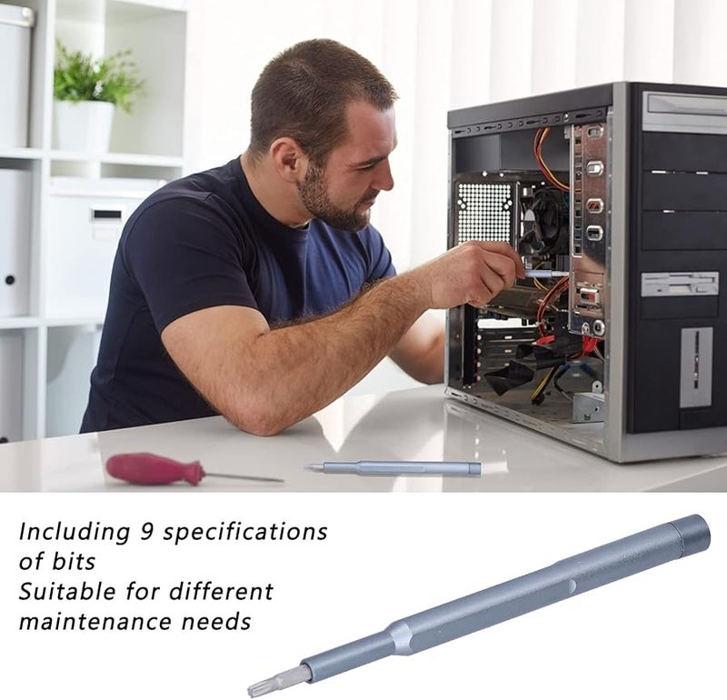 24 في 1 مجموعة مفكات فولاذية سبائكية دقيقة بمقبض ألومنيوم مضاد للانزلاق - Image 4