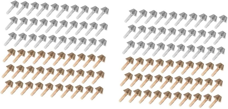 Artibetter 200 Pieces Two Legged Nails DIY Hardware Accessories For Bags Rivets Straps - Image 1