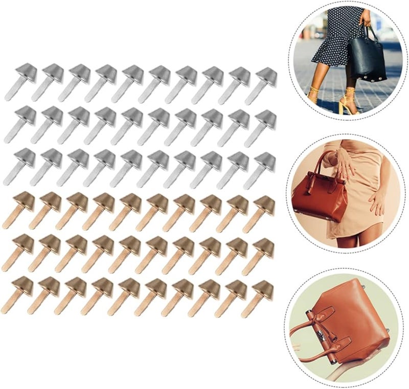 Artibetter 200 Pieces Two Legged Nails DIY Hardware Accessories For Bags Rivets Straps - Image 5