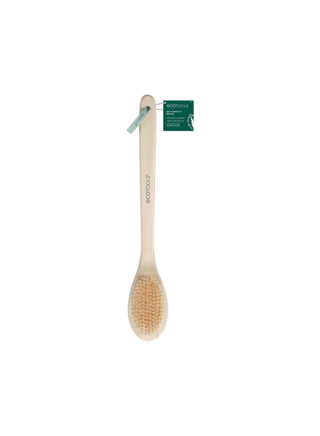 EcoTools Bath Bristle Brush, Bath Brush with Long Handle, Cleanse Back & Hard-to-Reach Areas, Eco Friendly Shower Brush for Exfoliating, Cruelty Free Nylon Bristles, Vegan, 1 Count - Image 1
