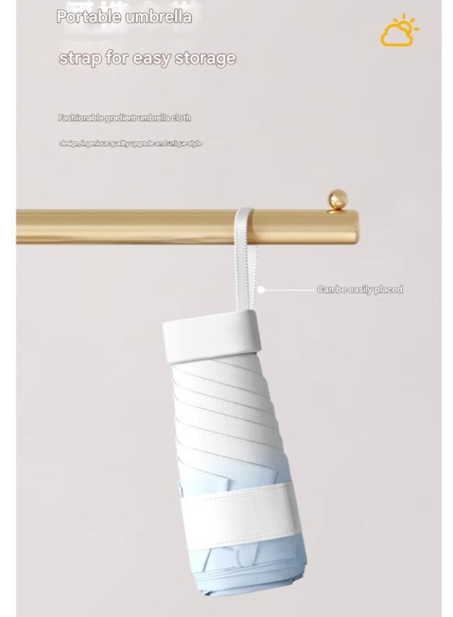 مظلة خفيفة الوزن قابلة للطي 6 مرات | مظلة واقية من الشمس بطلاء أسود | مظلة صغيرة محمولة | مظلة إعلانية مخصصة | مظلة مطر وشمس قابلة للطي - Image 3