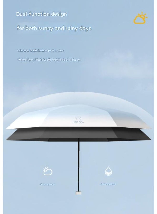 مظلة خفيفة الوزن قابلة للطي 6 مرات | مظلة واقية من الشمس بطلاء أسود | مظلة صغيرة محمولة | مظلة إعلانية مخصصة | مظلة مطر وشمس قابلة للطي - Image 2