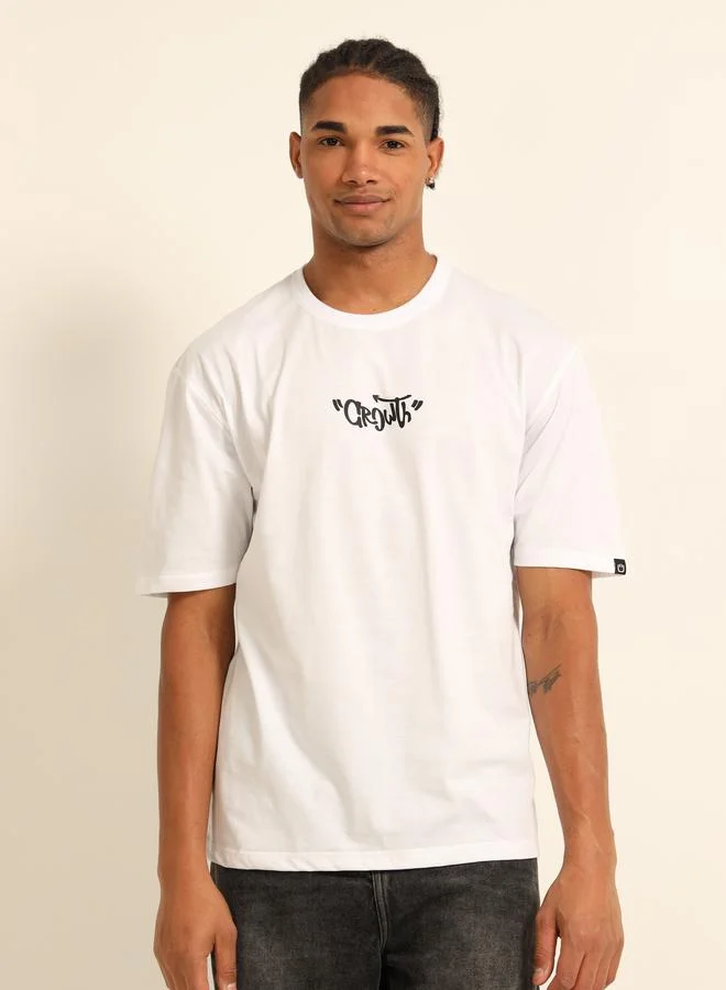 بوشيرت تيشيرت واسع بطبعة بين جروث