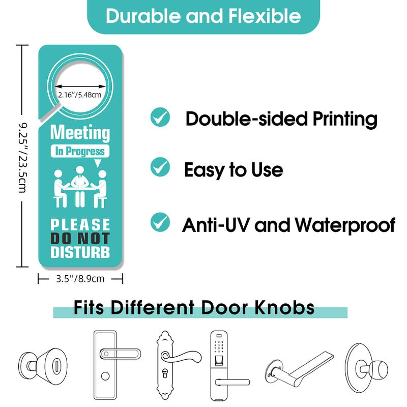 psler 3 Pack Meeting in Progress Door Sign, Do Not Disturb Door Hanger Sign Funny PSLER Meeting in Progress Door Sign Two Sided Used for Many Places Like Law Firms, Offices, Clinics Christmas Gifts - Image 3