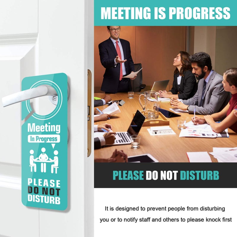 psler 3 Pack Meeting in Progress Door Sign, Do Not Disturb Door Hanger Sign Funny PSLER Meeting in Progress Door Sign Two Sided Used for Many Places Like Law Firms, Offices, Clinics Christmas Gifts - Image 5