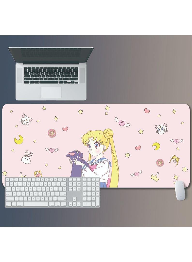 Loquat Sailor Moon Gift For Girls Gaming Mouse Pad Extended Large Mat Desk Pad Stitched Edges Mousepad Long Mouse Pad And Non-Slip Rubber Base Mice Pad 800X300X5mm
