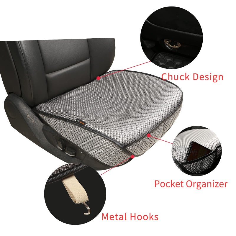 Auto Newer Breathable Universal Four Seasons Car Seat Coversï¼ŒLuxury Car Seat Cushion ï¼ŒProtectors for Front Seat Bottoms,Compatible with 95% Vehiclesï¼Œ Fit for Cars Truck SUV Sedan (Grey,1PC) - Image 4