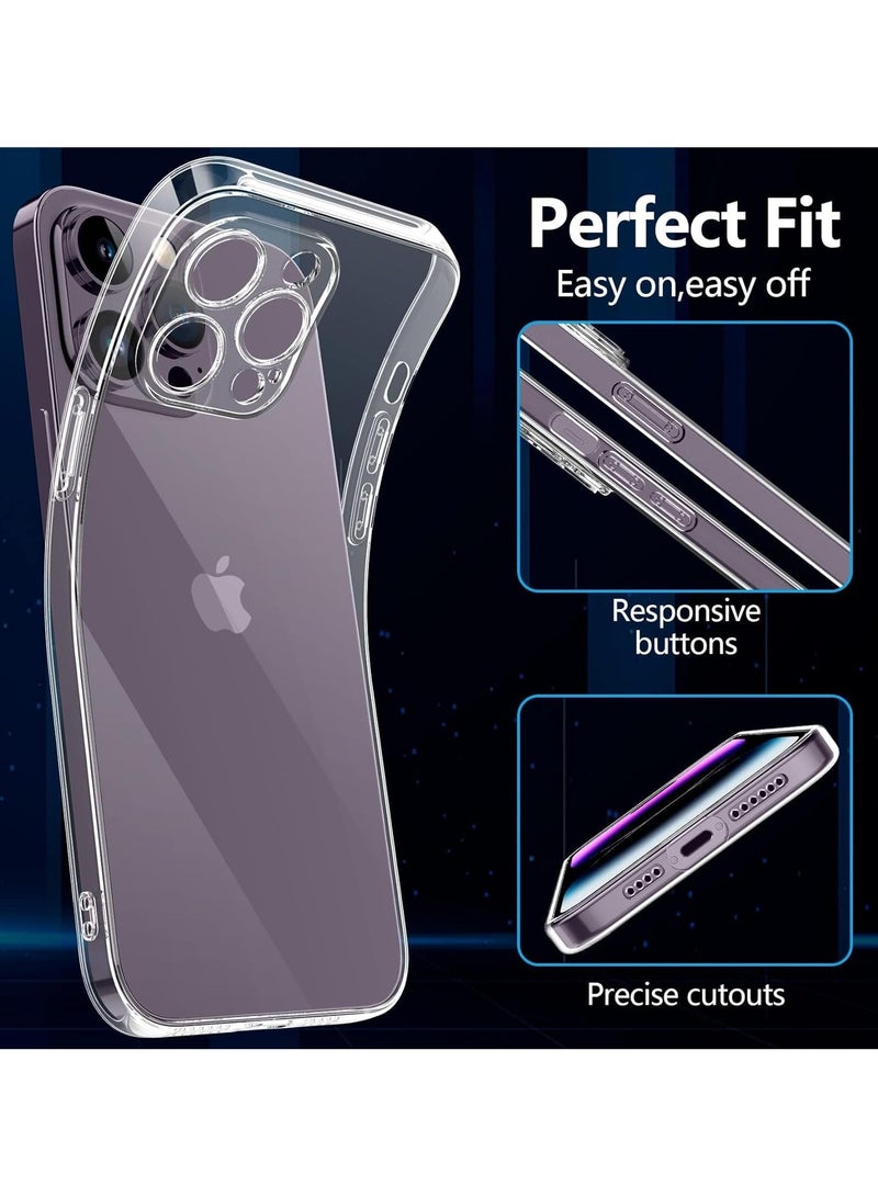 فواتير غطاء خلفي شفاف مرن ضد الصدمات لهاتف iPhone 14 PRO MAX – غطاء من TPU نحيف للحماية - Image 3