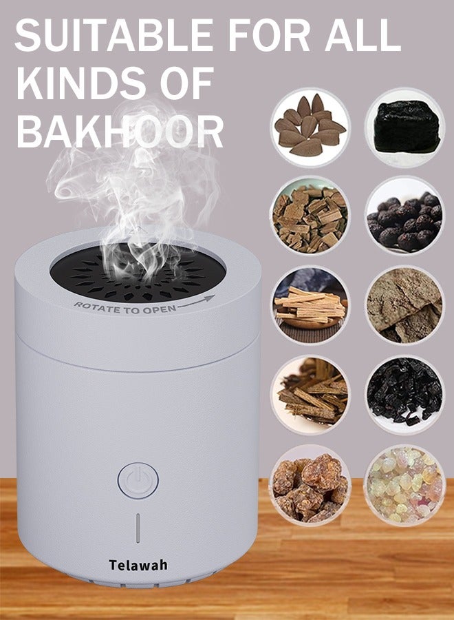 Telawah Electric Aroma Diffuser Incense Burner Bukhoor For Home Hotel Freshening Portable Aroma Diffuser Decoration 9 x 9 x 11 cm（White Pattern Coil Cover) - Image 3
