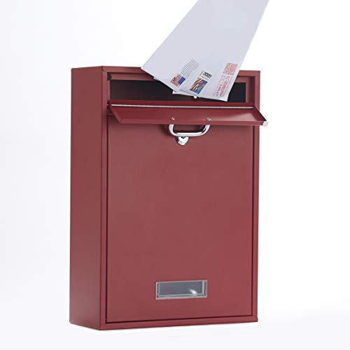 Yulli Wall Mounted Locking Vertical Dropbox Mailbox - Safe and Secure | Made with Galvanized Steel (Large, Red) - Image 5