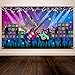 Blulu Karaoke Party Decorations Rock and Roll Backdrop Banner Tapestry Band Rock Star Banner for Music Party Photography Studio Props Festival Decor 728 x 433 Inch - Image 3