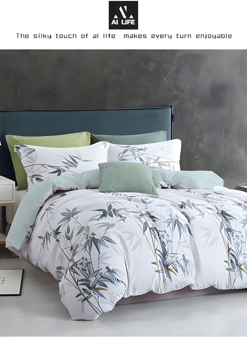 Al LIFE AI LIFE 400 Thread Count Cotton King Size Bed Sheets Set Long Staple Microfiber Cotton King Size Bedding Set Soft Bed Cover Set Fitted Sheet Flat Sheet & 4 Pillowcases  - Image 1