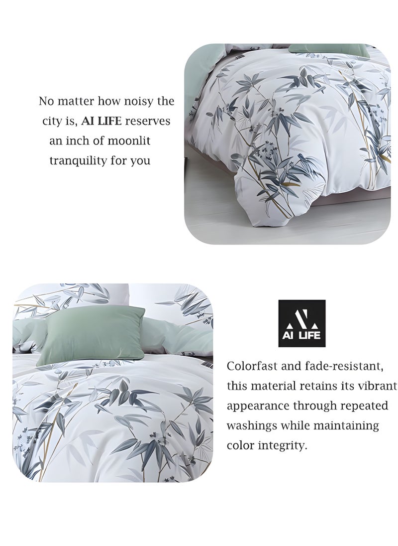 Al LIFE AI LIFE 400 Thread Count Cotton King Size Bed Sheets Set Long Staple Microfiber Cotton King Size Bedding Set Soft Bed Cover Set Fitted Sheet Flat Sheet & 4 Pillowcases  - Image 4