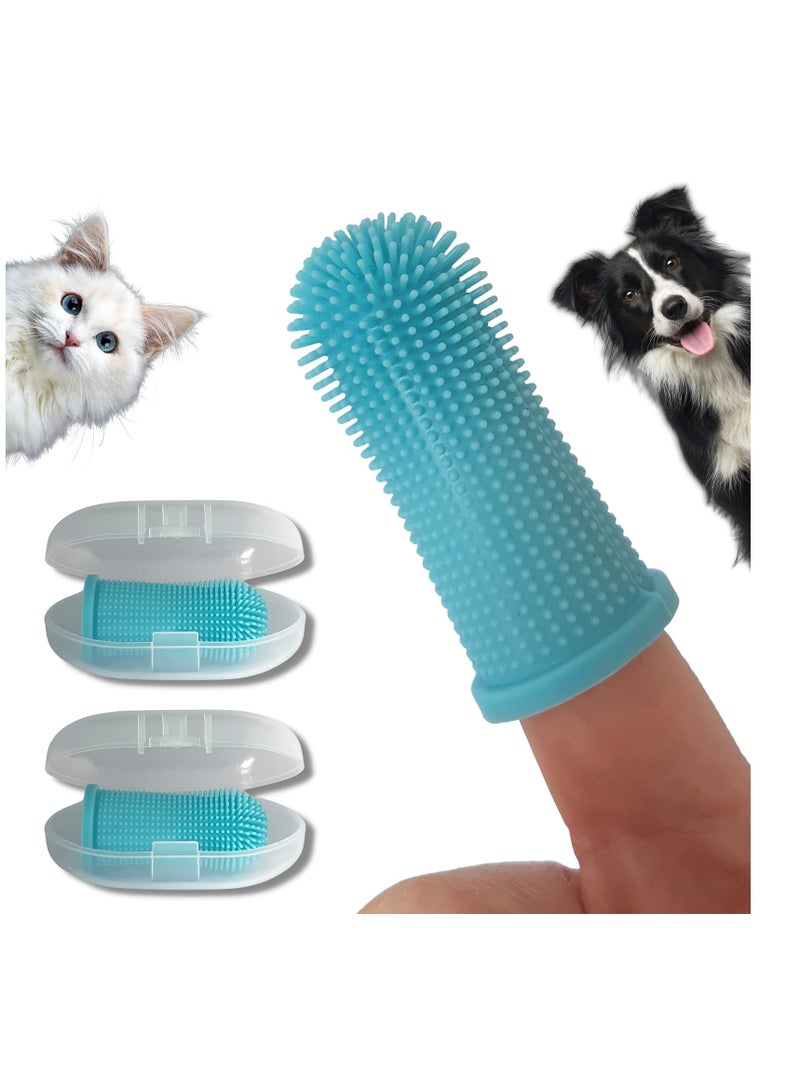 SOLARAE Dog Toothbrush for Dog Teeth Cleaning Dog Fingerbrush Toothbrush Dog Tooth Brushing Kit Set of 4 Dog Finger Toothbrush Pet Toothbrush - Image 1