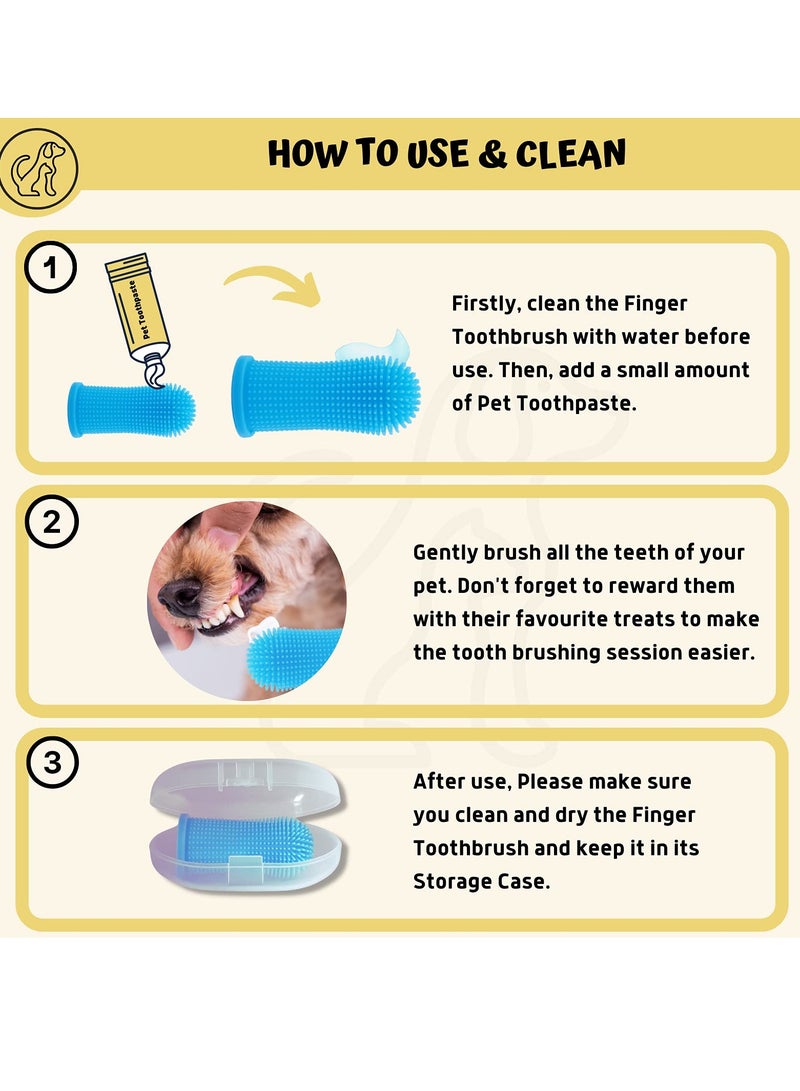 SOLARAE Dog Toothbrush for Dog Teeth Cleaning Dog Fingerbrush Toothbrush Dog Tooth Brushing Kit Set of 4 Dog Finger Toothbrush Pet Toothbrush - Image 4