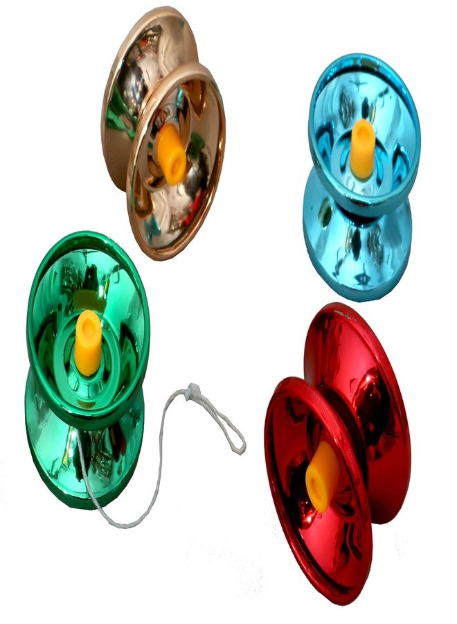 DISILA TRADERS® High Gloss Metal Made Shining Yo Yo Spinner Toys for Kids with High Speed - Random birght Colors and Design (Pack of 2) - Image 3