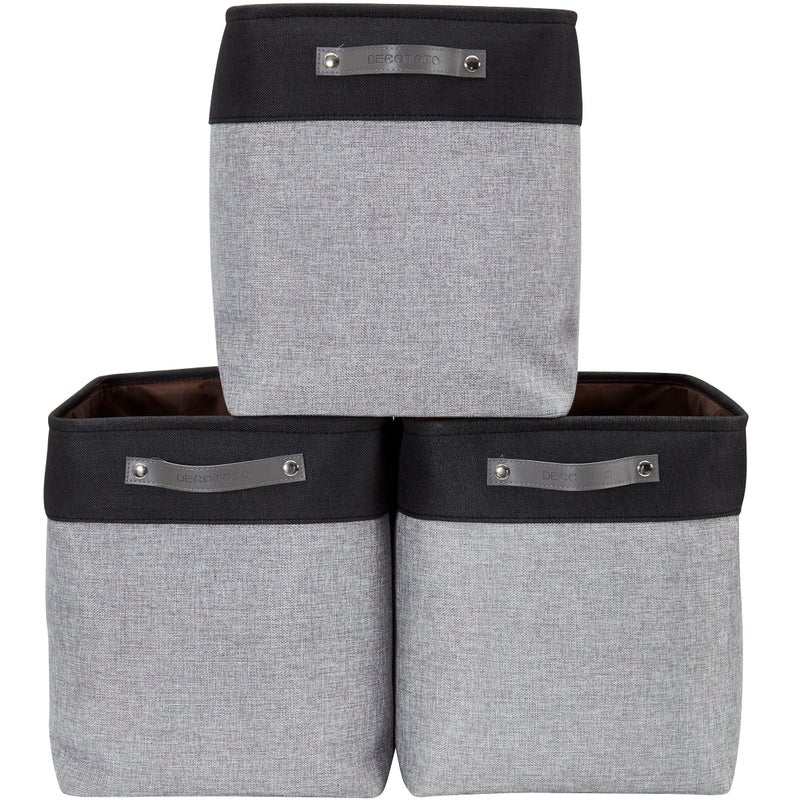 DECOMOMO Extra Large Storage Baskets 545L Fabric Storage Bins for Organizing Linen Closet Toys Nursery Grey and Black XXXL  3 pack
