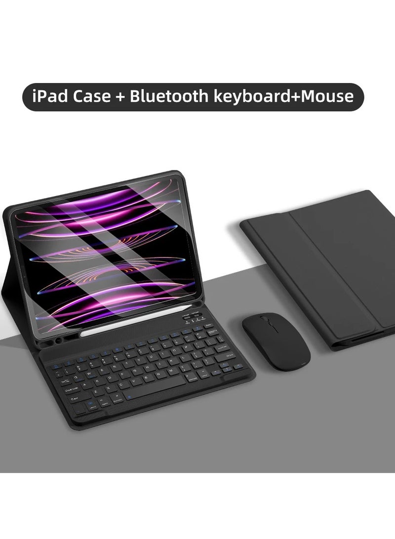 PINKSAMA iPad Keyboard Case with Bluetooth Keyboard for iPad 10th Generation 10.9 Inch/ iPad 11th Generation 11 inch, Detachable Wireless Keyboard Pencil Holder Slim Leather Smart Cover with Mous - Image 1