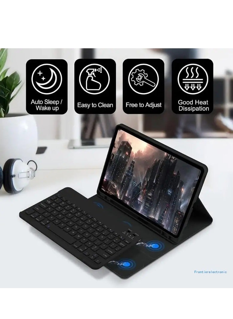 PINKSAMA iPad Keyboard Case with Bluetooth Keyboard for iPad 10th Generation 10.9 Inch/ iPad 11th Generation 11 inch, Detachable Wireless Keyboard Pencil Holder Slim Leather Smart Cover with Mous - Image 2