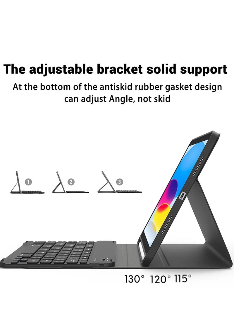 PINKSAMA iPad Keyboard Case with Bluetooth Keyboard for iPad 10th Generation 10.9 Inch/ iPad 11th Generation 11 inch, Detachable Wireless Keyboard Pencil Holder Slim Leather Smart Cover with Mous - Image 5