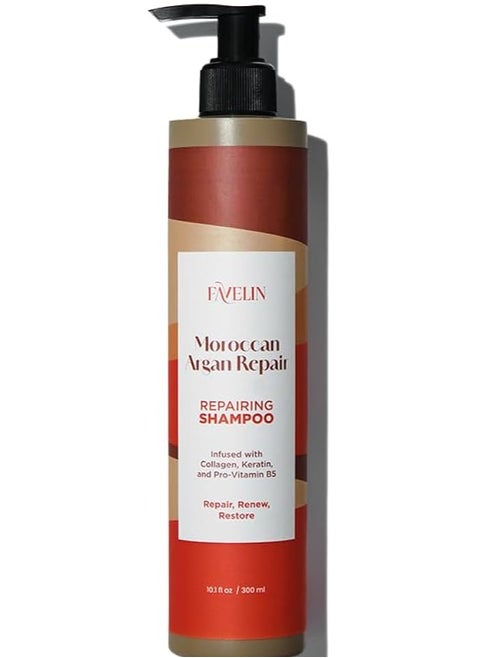 Favelin Moroccan Argan Repairing Shampoo Infused with Collagen Keratin Pro-Vitamin B5-300 ml