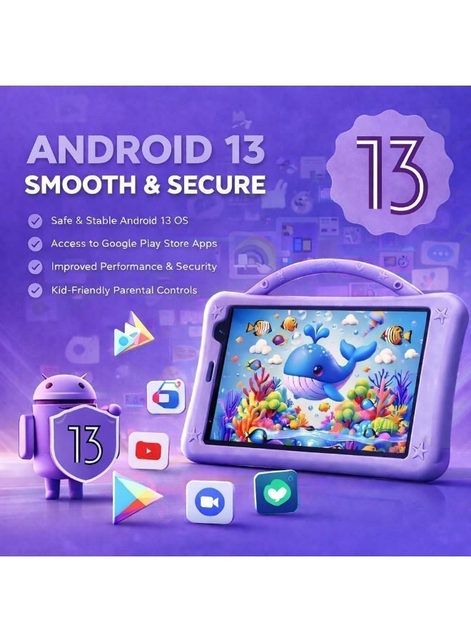 Dmarqa P801 Kids Tablet, 8 Inch HD 1280x800, Android 13, 8GB RAM, 512GB Storage, 5000mAh Battery, 5MP+8MP Camera, Dual SIM, Shockproof EVA Case - Image 2