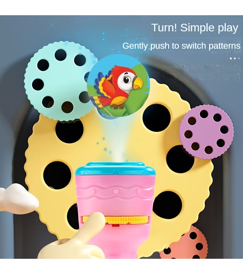 Kids Projector Flashlight Toy With 6 Slides Powder Blue Random Color - Image 3