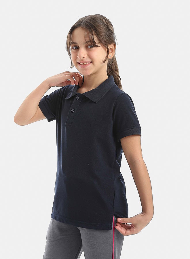 Red Circle Half sleeve polo t-shirt Kids Unisex - Image 3