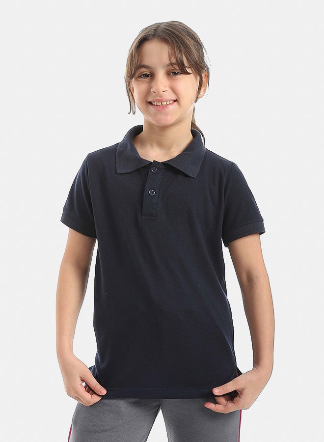 Red Circle Half sleeve polo t-shirt Kids Unisex - Image 2