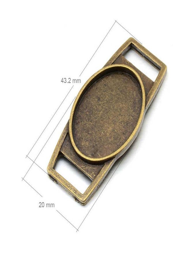 Teensery 30 Pcs Blank Bezel Pendant Connector Trays Oval Cabochon Setting Charm Links with Double Loops for DIY Necklace Bracelet Jewelry Making Supplies - Image 4