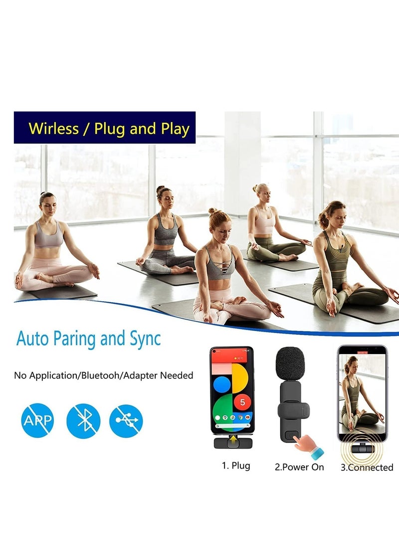 ELTRAZONE Professional Wireless Lavalier Lapel Microphone for Android Phone - Cordless Omnidirectional Condenser Recording Mic for Interview Video Podcast Vlog YouTube - Image 2