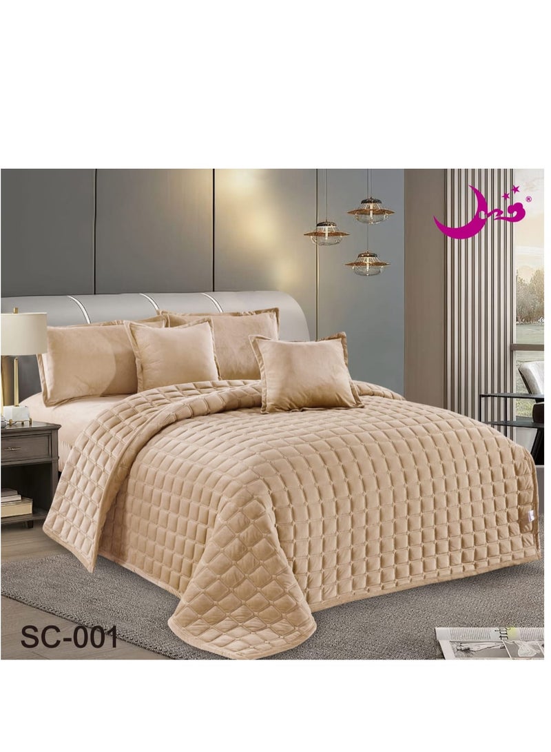 مون طقم لحاف سرير نفرين مخمل ناعم 6 قطع مقاس 230x250 ملمس فخم ودفء مريح - Image 2