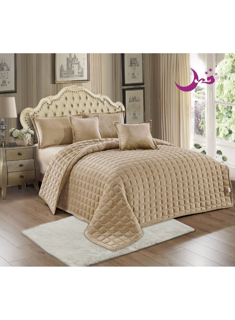 مون طقم لحاف سرير نفرين مخمل ناعم 6 قطع مقاس 230x250 ملمس فخم ودفء مريح - Image 3