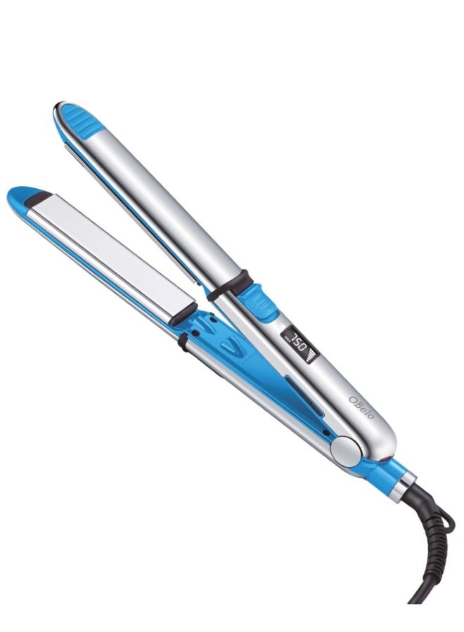 Professional 2-in-1 Titanium Ceramic Hair Straightener and Curler, equipped with ionic technology to reduce frizz, protect hair, and deliver salon-quality results at home. - Image 1