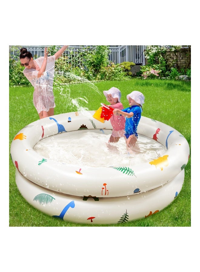 Inflatable Kiddie Pool, Round Bath Pool Pool Inflatable Swimming Pool, Small Inflatable Swimming Pool For Outdoor Garden Supplies, 120cm Portable Family Garden Summer Water Swimming Pools  - Image 1