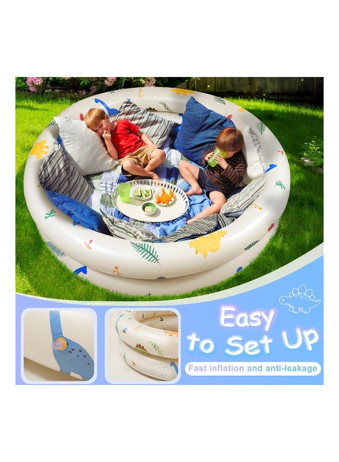 Inflatable Kiddie Pool, Round Bath Pool Pool Inflatable Swimming Pool, Small Inflatable Swimming Pool For Outdoor Garden Supplies, 120cm Portable Family Garden Summer Water Swimming Pools  - Image 2
