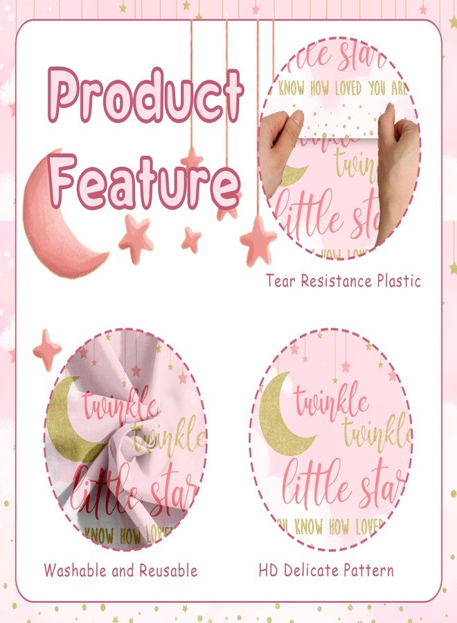 Cheereveal Twinkle Twinkle Little Star Baby Shower Decorations Girl Pink White and Gold Balloon Garland Kit Star and Moon Foil Balloons Backdrop Cake Toppers - Image 5