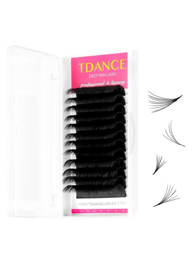 TDANCE Eyelash Extension Supplies Rapid Blooming Volume Eyelash Extensions Thickness 0.03 D Curl Mix 20-25mm Easy Fan Volume Lashes Self Fanning Individual Eyelashes Extension (D-0.03,20-25mm) - Image 1