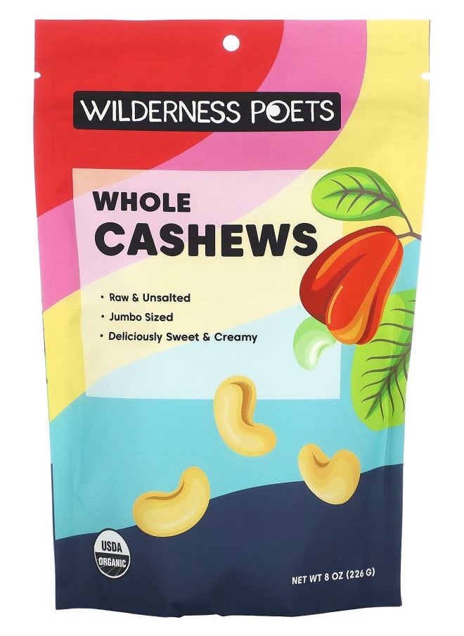 Wilderness Poets - Organic Whole Cashews 8 oz (226 g) - Image 1