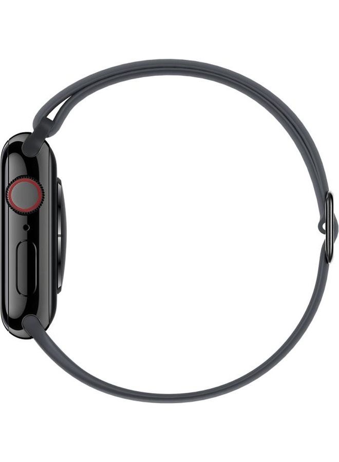BGM Elasticity Silicone Replacement Watchband For Apple Watch Series 6/SE/5/4 40mm - 3/2/1 38mm Dark Grey - Image 3