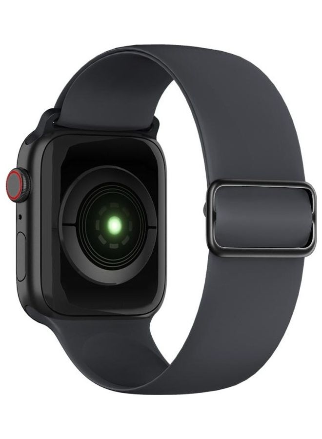 BGM Elasticity Silicone Replacement Watchband For Apple Watch Series 6/SE/5/4 40mm - 3/2/1 38mm Dark Grey - Image 2
