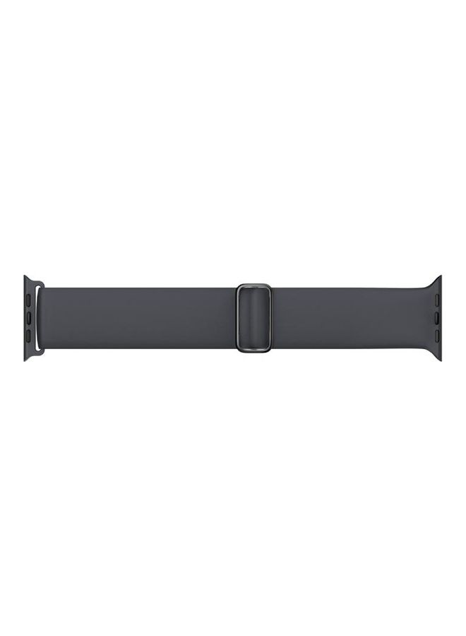 BGM Elasticity Silicone Replacement Watchband For Apple Watch Series 6/SE/5/4 40mm - 3/2/1 38mm Dark Grey - Image 4