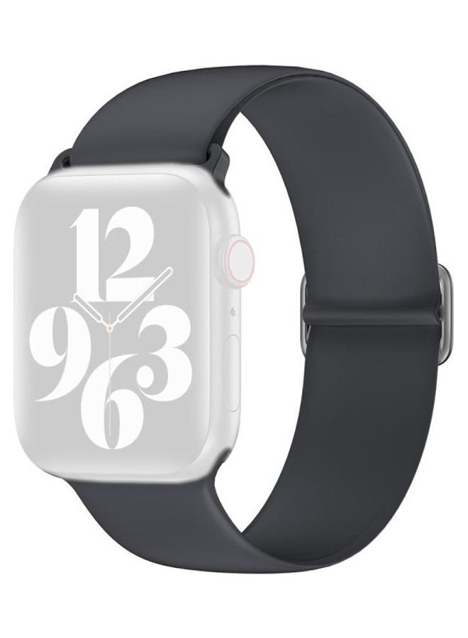 BGM Elasticity Silicone Replacement Watchband For Apple Watch Series 6/SE/5/4 40mm - 3/2/1 38mm Dark Grey - Image 1